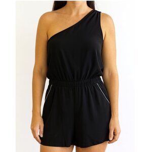 Ramy Brook Silk One-Shoulder Romper‎